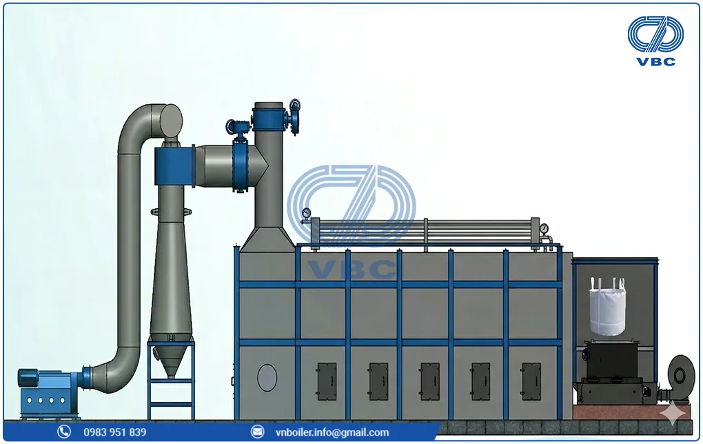 Mô hình hệ thống lò cung cấp không khí nóng sử dụng biomass Mô hình hệ thống lò cung cấp không khí nóng sử dụng biomass